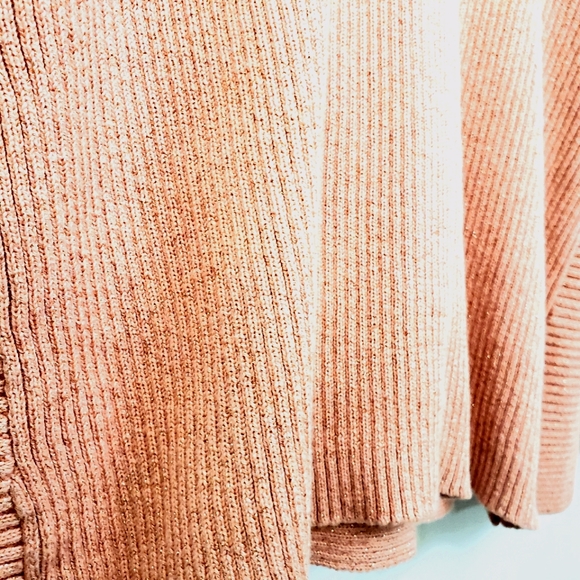 Nwot Jh Collectibles Salmon w/Soft Gold Metallic Shimmer Ribbed Cardigan - Picture 15 of 17